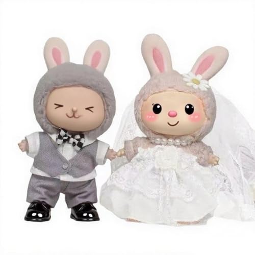 VVQUI 2Piece Set Wedding Doll Clothes for 17cm 67 inch Dolls Bride Groom Outfits 8Piece Bridal Gown Formal Suit Combo Elegant Wedding Doll Accessories Dolls Not Included - Image 1