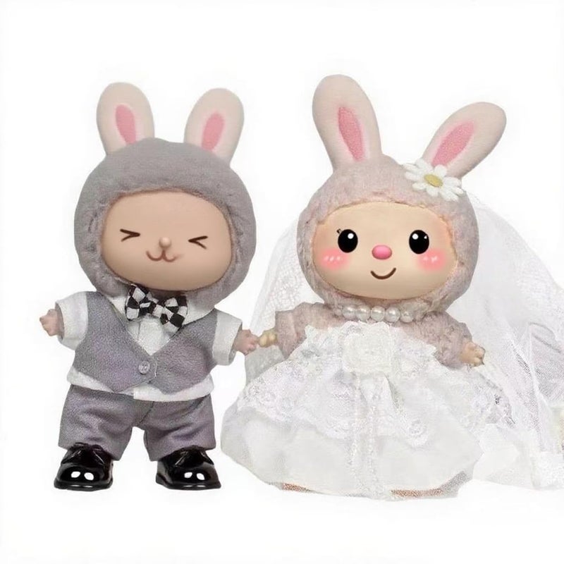 VVQUI 2Piece Set Wedding Doll Clothes for 17cm 67 inch Dolls Bride Groom Outfits 8Piece Bridal Gown Formal Suit Combo Elegant Wedding Doll Accessories Dolls Not Included - Image 3