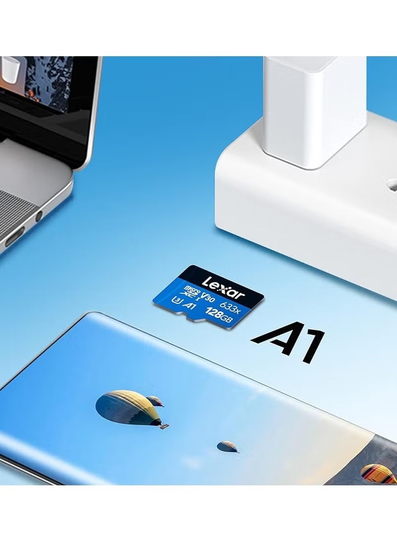بطاقة ذاكرة Micro SD Lexar 633x، سعة 128 جيجابايت، مناسبة للهواتف الذكية/الأجهزة اللوحية/الكاميرات، بسرعة قراءة تبلغ 100 ميجابايت/ثانية - Image 3