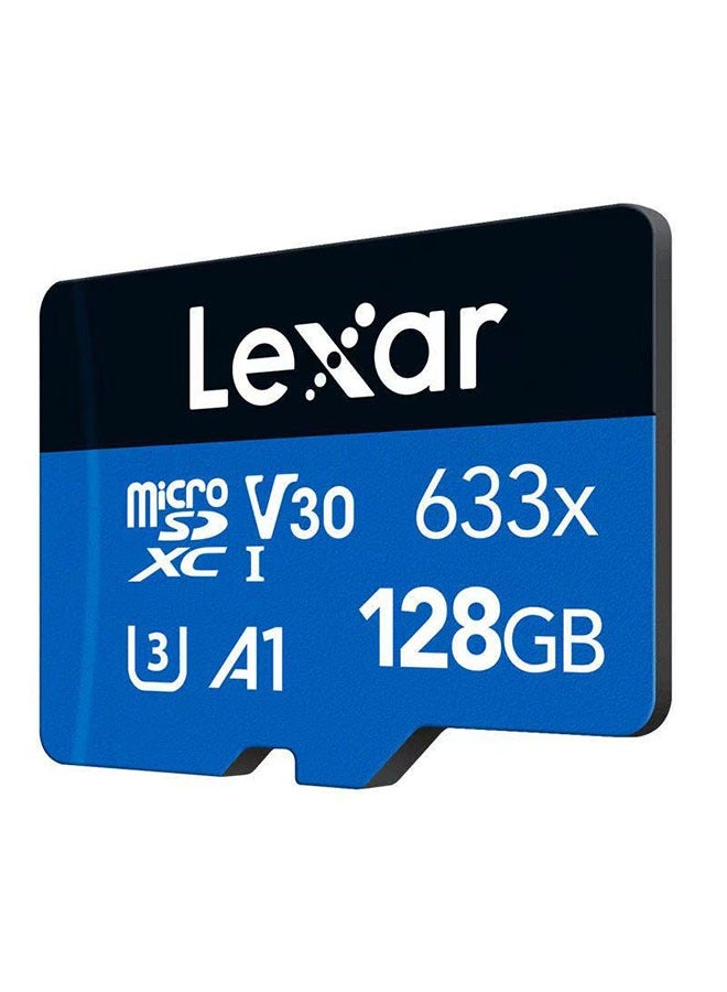 بطاقة ذاكرة Micro SD Lexar 633x، سعة 128 جيجابايت، مناسبة للهواتف الذكية/الأجهزة اللوحية/الكاميرات، بسرعة قراءة تبلغ 100 ميجابايت/ثانية - Image 1