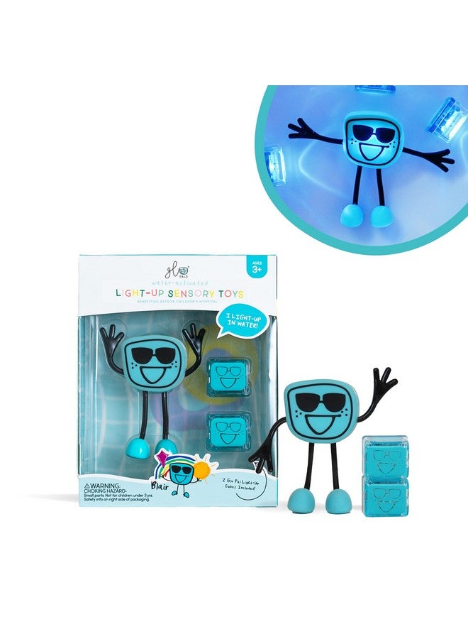 Glo Pals Original Blair Blue Water-Activated Bath Toy With 2 Reusable Light-Up Cubes For Sensory Play - Image 1