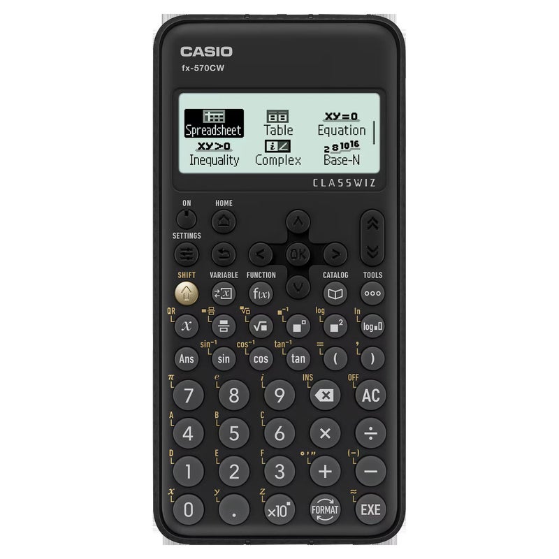 Casio FX-570CW-W-DT ClassWiz Scientific Calculator with 552 Functions, High Resolution Display, Natural Textbook Display & Hard Cover black