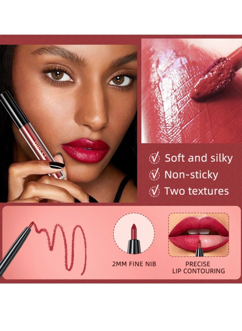QiBest Beauty Lip Trio Bundle Set Lip Liner Liquid Lipstick Lip Gloss Waterproof Long Lasting  - Image 5