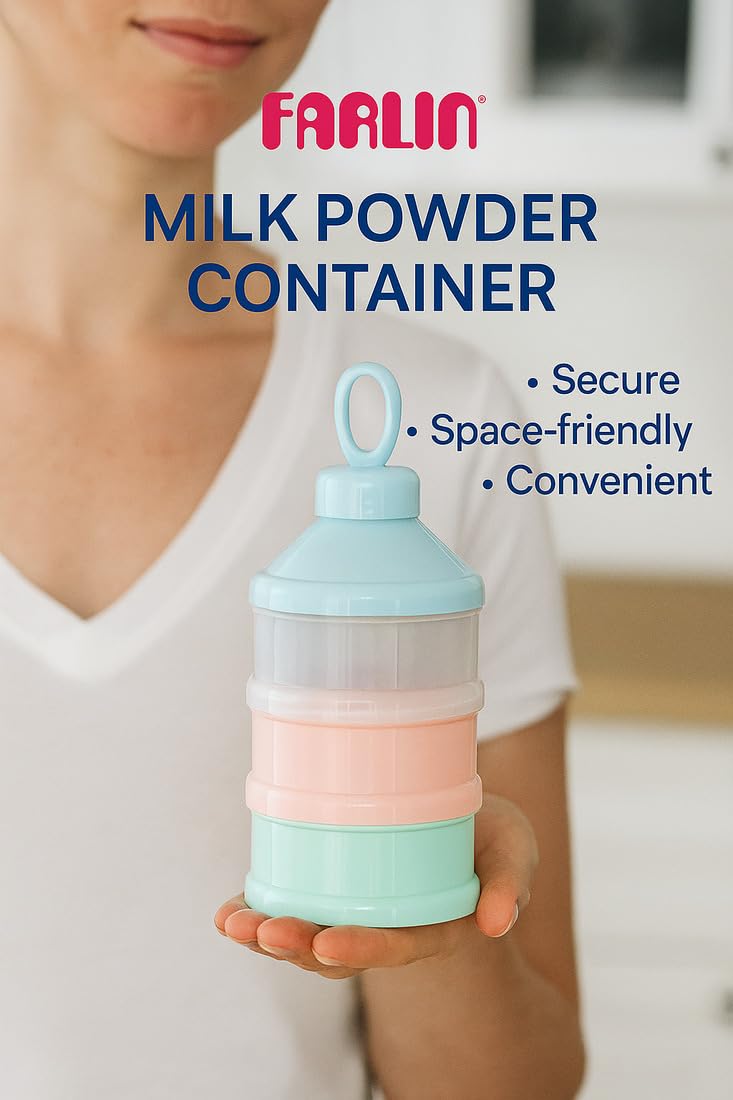 FARLIN AD-20011 Milk Powder Container – BPA-Free, Compact & Portable Formula Dispenser for Travel & Home Use – 3 Compartments for Easy Storage – Baby Feeding Essentials - Image 2