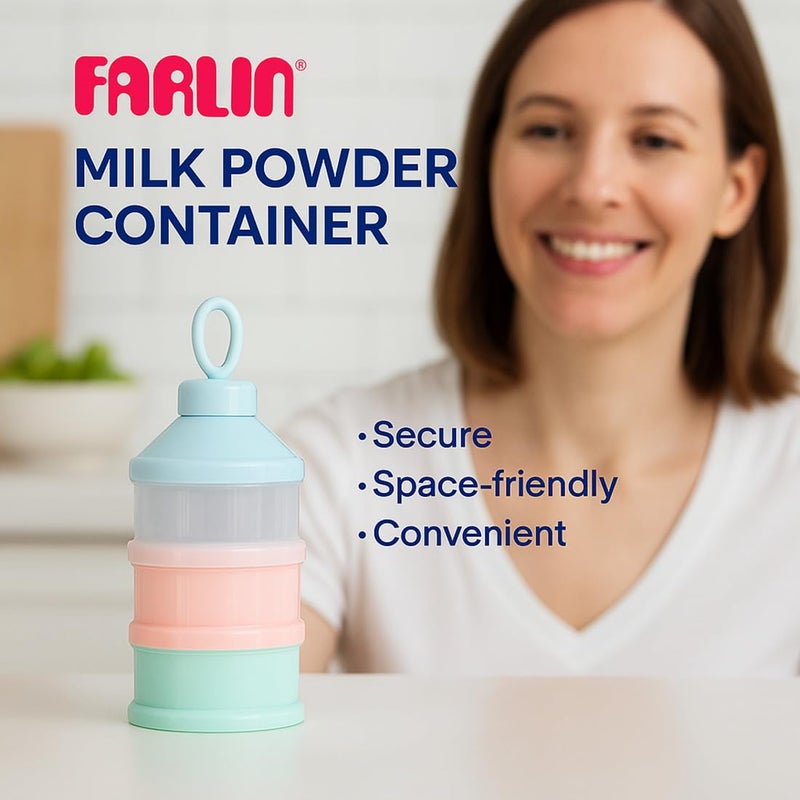 FARLIN AD-20011 Milk Powder Container – BPA-Free, Compact & Portable Formula Dispenser for Travel & Home Use – 3 Compartments for Easy Storage – Baby Feeding Essentials - Image 1