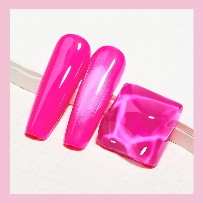 MIZHSE Quick Dry Nail Polish, Hot Pink Nail Polish Non Gel Air Drying Fast, 15ml Glossy Finish Regular Rose Red Nail Lacquer Full Coverage Nail Art Manicure DIY Home - Image 3