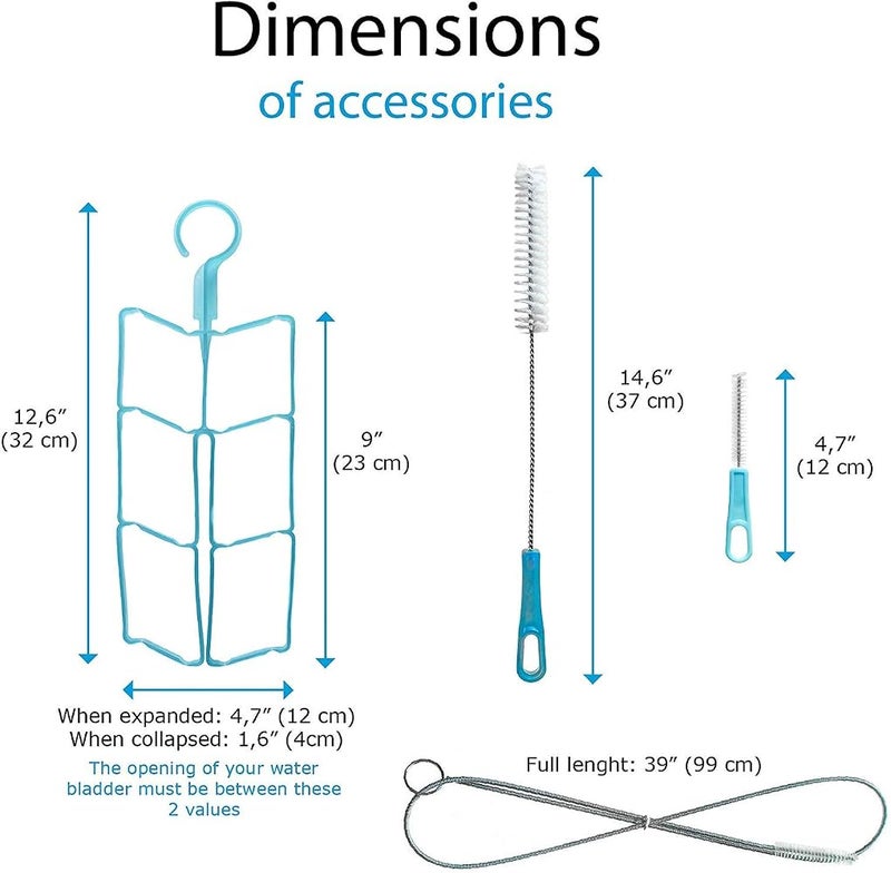 Yunfeng Hydration Bladder Cleaning Kit 4 in 1 Cleaner Brush Pack Flexible Brush Big Brush Small Brush Drying Rack for Hydration Reservoir Water Bladder, Hydration Pack Bladder or Bottle Cleaner - Image 5