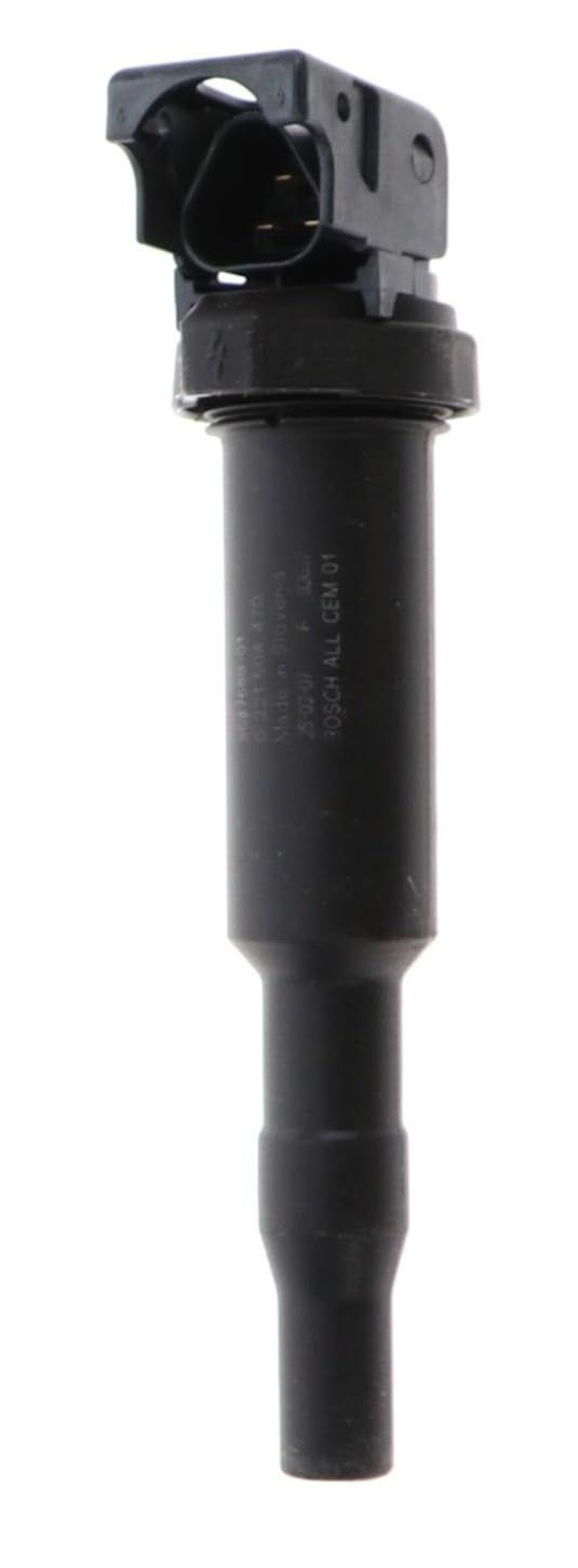 BOSCH 0221504470 OE Ignition Coil - Compatible with Select BMW 128i, 135i, 323i, 325i, 328i, 330i, 335i, 525i, 528i,530i, 535i, 550i, 650i, 740i, 750i, 760i, M5, M6, X3, X5, X6, Z4 + More - Single - Image 1
