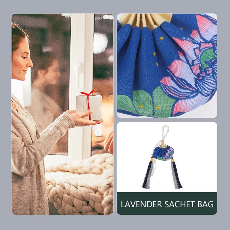 Empty Sachet Bags Set Chinese Style Satin Lavender Sachet Pouch with Drawstring for Wardrobe and Car Box Included - Image 4