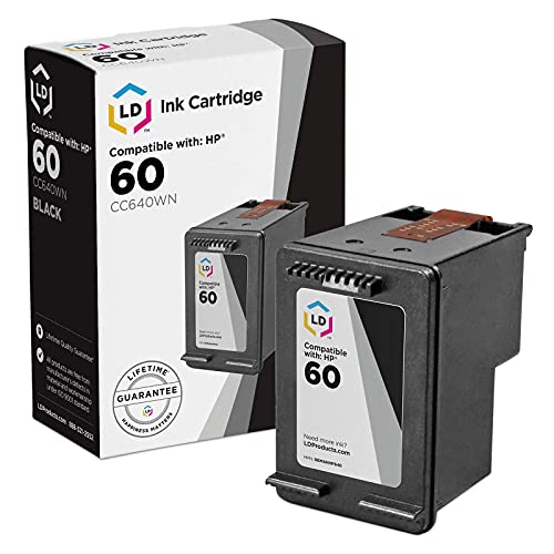 LD Products Remanufactured Compatible Ink Cartridge Replacement for HP 60 CC640WN (Black) for use in HP Photosmart, Envy e All-in-one, and Deskjet Printers - Image 1