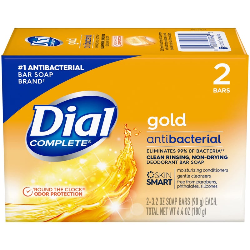 Dial Gold Antibacterial Deodorant Bar Soap, 3.2 Ounce, (Pack of 2) - Image 1