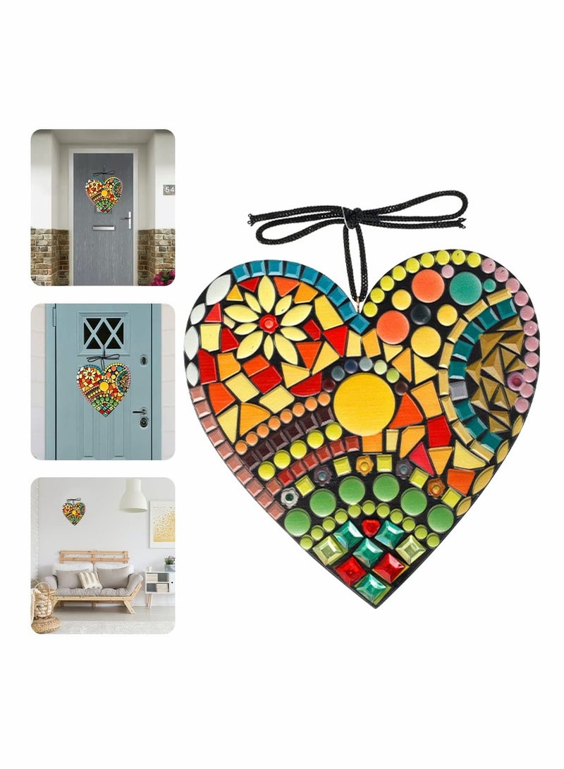 كاست ويف قلادة على شكل قلب من الفسيفساء ، زينة كبيرة لحديقة الفسيفساء على شكل قلب من KASTWAVE ، زينة حديقة الحب الملونة بالراتنج ، للأماكن الداخلية والخارجية ، وغرفة النوم ، والمكتب ، والحديقة ، والحدائق الكبي - Image 2