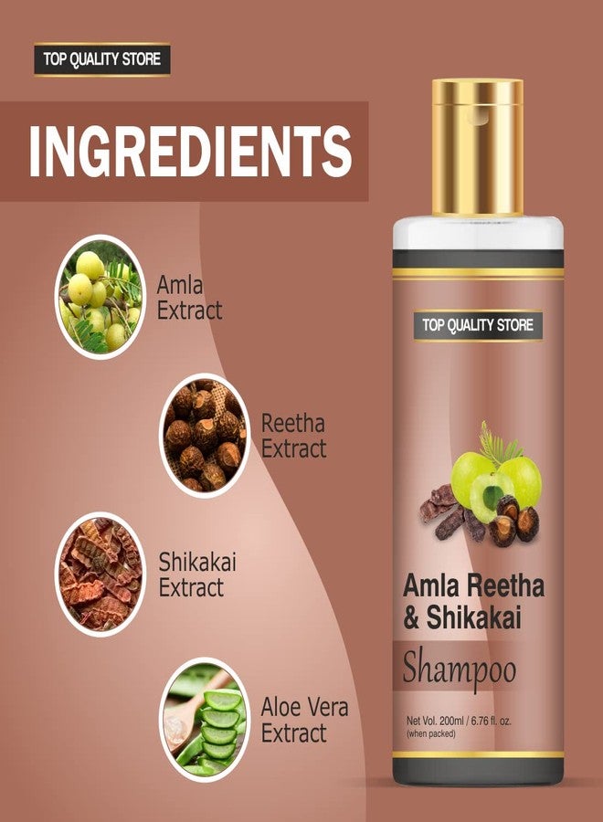 Top Quality Store Amla Reetha Shikakai Shampoo for Helps In Hair Growth, Control Hairfall & Dandruff Made With Amla, Reetha, Shikakai, Aloe Vera Extract - Image 4