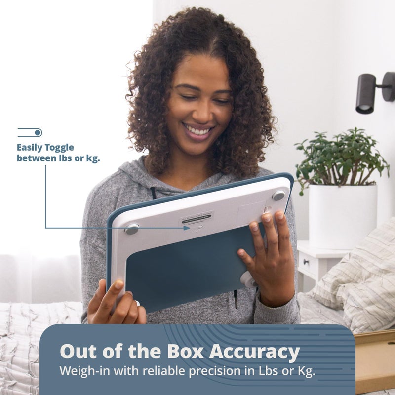 Greater Goods AccuCheck Digital Scale for Body Weight - Accurate Digital Bathroom Scale with High-Precision Sensors, Large Easy-to-Read Backlit Display, 400 lb Capacity, Auto Step-On (Stone Blue) - Image 3