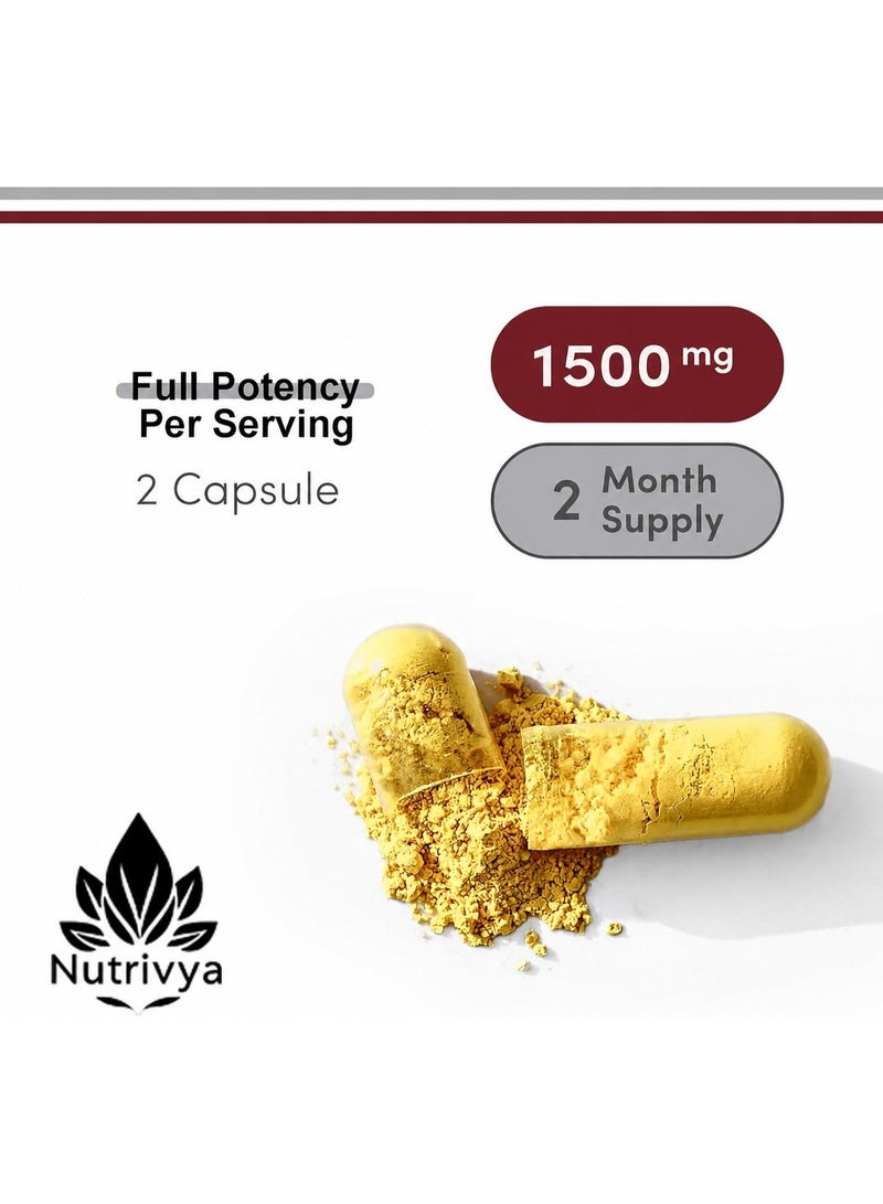 Nutrivya Berberine 1,500mg with Ceylon Cinnamon & Turmeric | 120 Vegetarian Capsules | Non-GMO | Gluten Free - Image 3