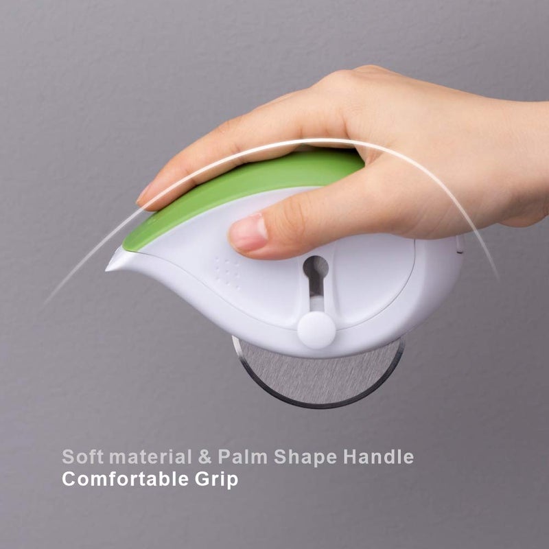KITCHENDAO 3-in-1 Herb Chopper Mincer Roller Cutter Slicer, Leaf Stripper, Scraper- Retractable for Safe Storage, Detachable for Easy Cleaning, 4 Sharp Stainless Steel Blades, Soft-touch Handle - Image 5