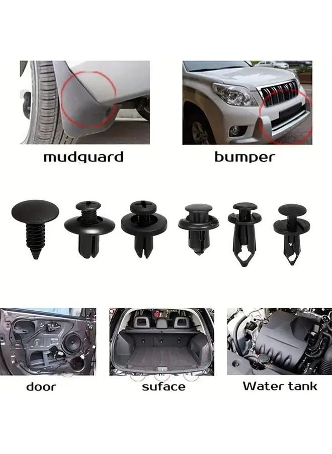 190 قطعة مشابك تثبيت للسيارة، 6 مقاسات، مسامير بلاستيكية، لوحات رذاذ الطين، واقيات الصدمات، دبابيس تثبيت بمواد البولي بروبيلين - Image 4