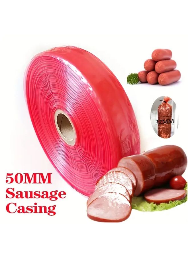 High Temperature Resistant Transparent Red Sausage Casing 393 7 Inch 5 Layer Design - Image 1