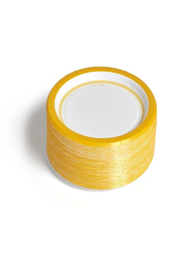 Perk Staples PK54328CT Paper Plates, 6, Yellow/White, 500/Carton - Image 5