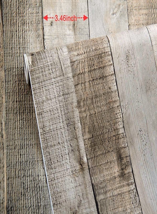 Livebor Wood Wallpaper Wood Peel and Stick Wallpaper 17.7”x 118.1”Wood Self Adhesive Removable Wall Decorative Barn Wood Wallpaper Faux Wood Look Paper Vintage Wood Panel Wallpaper Vinyl Film Wood Wallpaper - Image 5