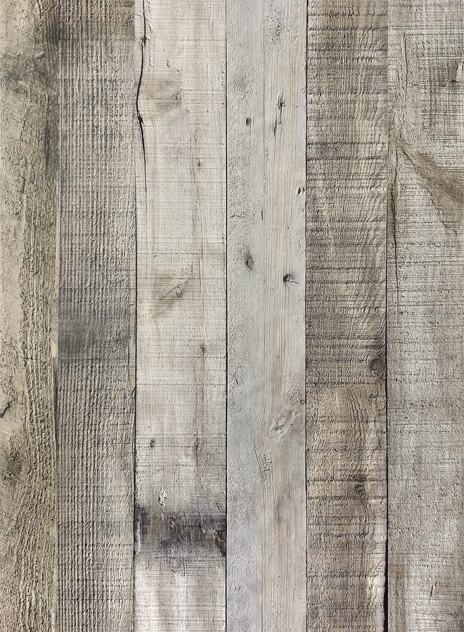 Livebor Wood Wallpaper Wood Peel and Stick Wallpaper 17.7”x 118.1”Wood Self Adhesive Removable Wall Decorative Barn Wood Wallpaper Faux Wood Look Paper Vintage Wood Panel Wallpaper Vinyl Film Wood Wallpaper - Image 1