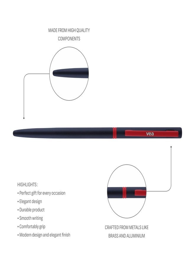 VEA Slimo 250 Black matt Red Ballpoint Pen, medium (VEAPEN11) - Image 2