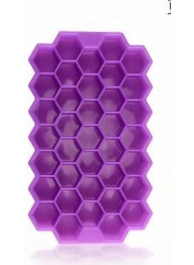 SHOWAY 1 Pack Household silicone ice cube box with a cover honeycomb ice tray homemade model 37 grid honeycomb ice cube ice cream box baby food mold  - Image 1