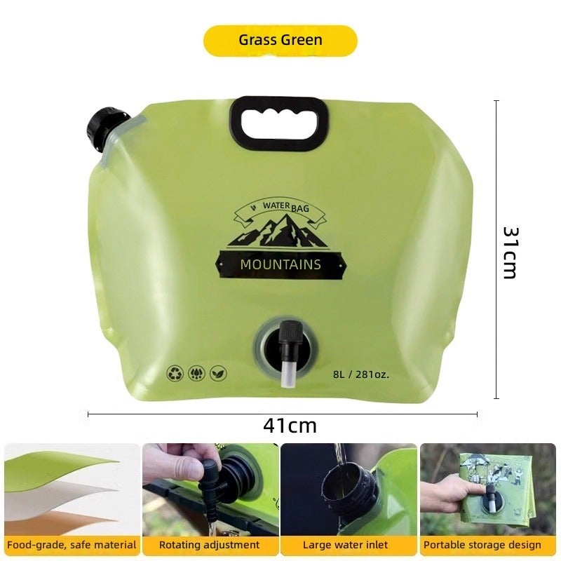 Zi Mu Portable Foldable Water Carrier 8L Large Capacity Food-Grade Outdoor Camping Water Bag for Hiking Travel - Image 1