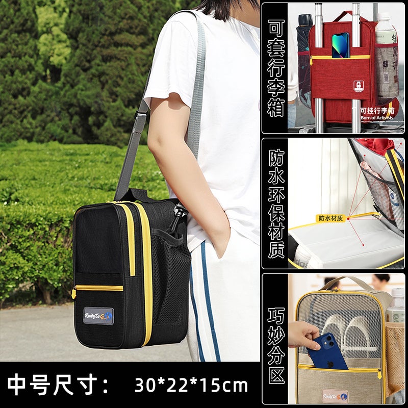 Eco-Friendly Travel Organizer 2024 Upgraded Shoes Bag Black: Medium: 30*22 * 15cm - Image 1