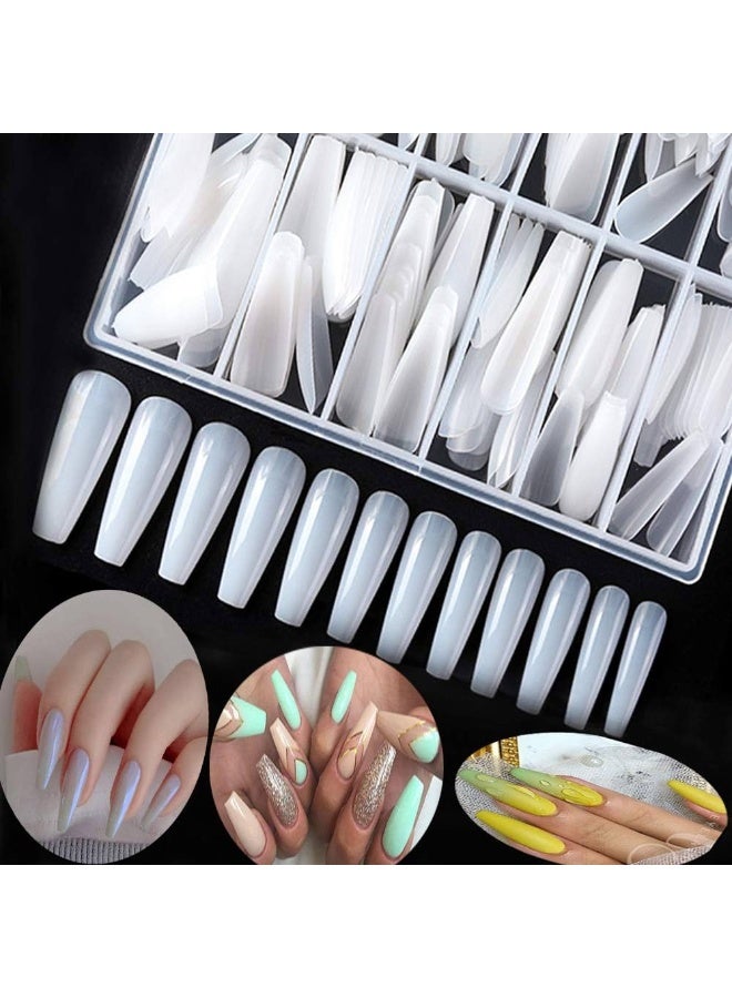 أظافر صناعية فرنسية أكريليك من مايا أكسسوارات (بيضاء) 500 قطعة، أظافر صناعية للنساء والفتيات - Image 2