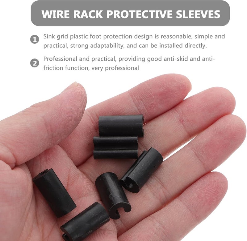 comfrt Rubber Feet for Sink Grid Sink Protectors: 100Pcs Kitchen Sink Wire Rack Feet Rubber Wire Bumper Replacement Parts for Kitchen Rack Black 4.8MM - Image 3