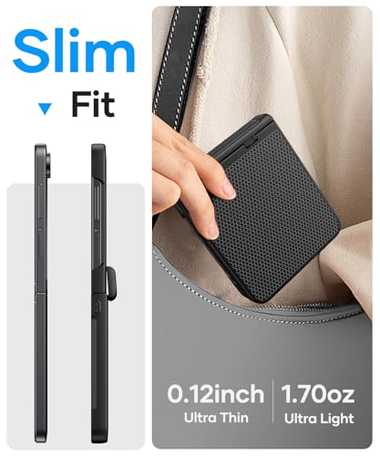 Vihibii for Samsung Galaxy Z Flip 7 Case with Outer Screen Protector & Rugged Hinge Protection & Non-Slip Texture, Shockproof Sturdy Full Body Phone Cover Case for Samsung Galaxy Z Flip 7 2025, Black - Image 3
