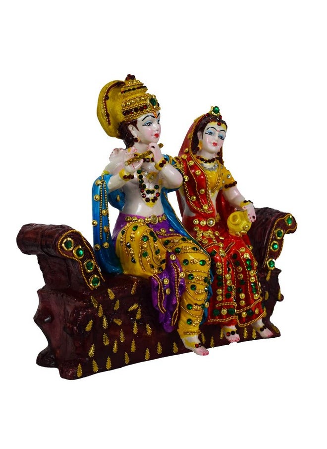 Briovy BRIOVY Radha Krishna Standing with Bass Idol for Home Decor & Office Decor,Gift Items,Birthday Gift, Diwali Gift,Unique Idol,Standard, Multicolour (Design 3)  - Image 3