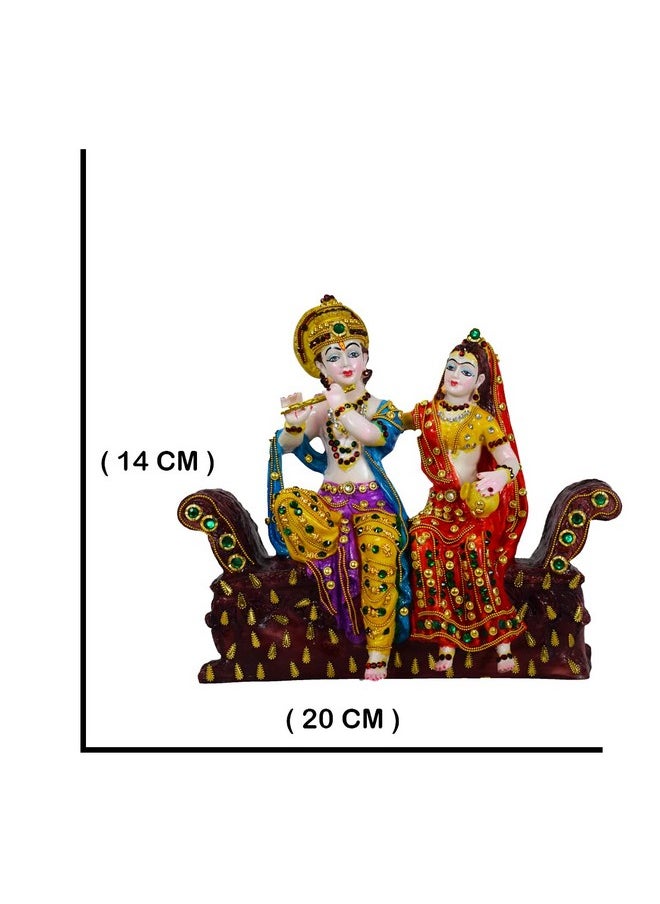 Briovy BRIOVY Radha Krishna Standing with Bass Idol for Home Decor & Office Decor,Gift Items,Birthday Gift, Diwali Gift,Unique Idol,Standard, Multicolour (Design 3)  - Image 5