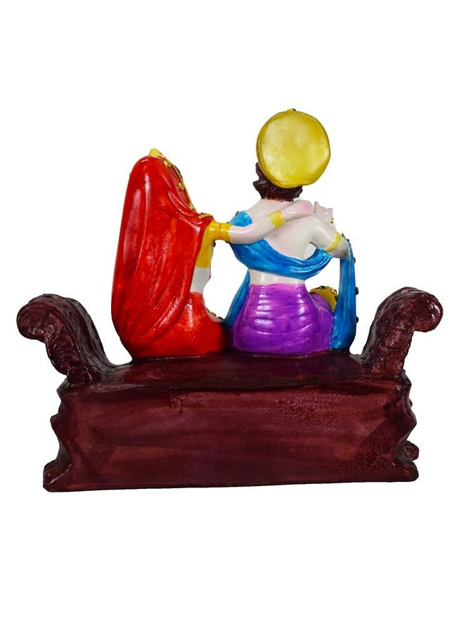 Briovy BRIOVY Radha Krishna Standing with Bass Idol for Home Decor & Office Decor,Gift Items,Birthday Gift, Diwali Gift,Unique Idol,Standard, Multicolour (Design 3)  - Image 4