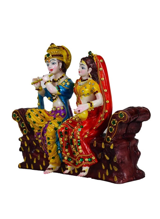 Briovy BRIOVY Radha Krishna Standing with Bass Idol for Home Decor & Office Decor,Gift Items,Birthday Gift, Diwali Gift,Unique Idol,Standard, Multicolour (Design 3)  - Image 2
