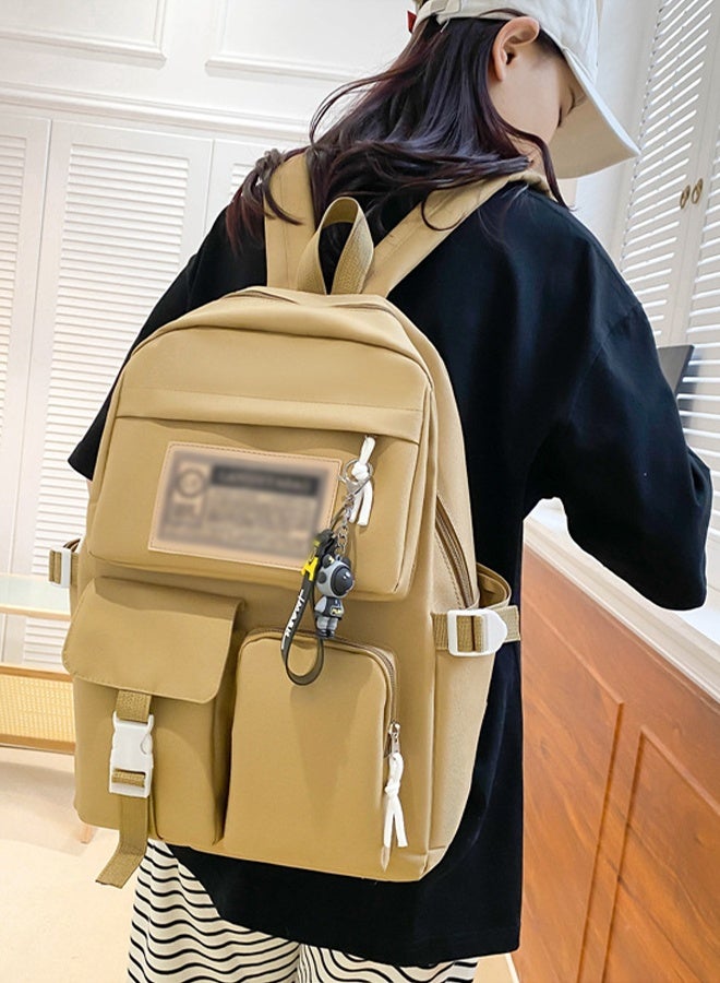 DUNISO 5PCS Kids School Backpack Set Canvas Laptop School Bag Sets for Kids with Tote Bag,Shoulder Bag,Pencil Box,Small Bag ,Large-capacity Bookbag for Girls Boys Back to School Supplies - Image 4