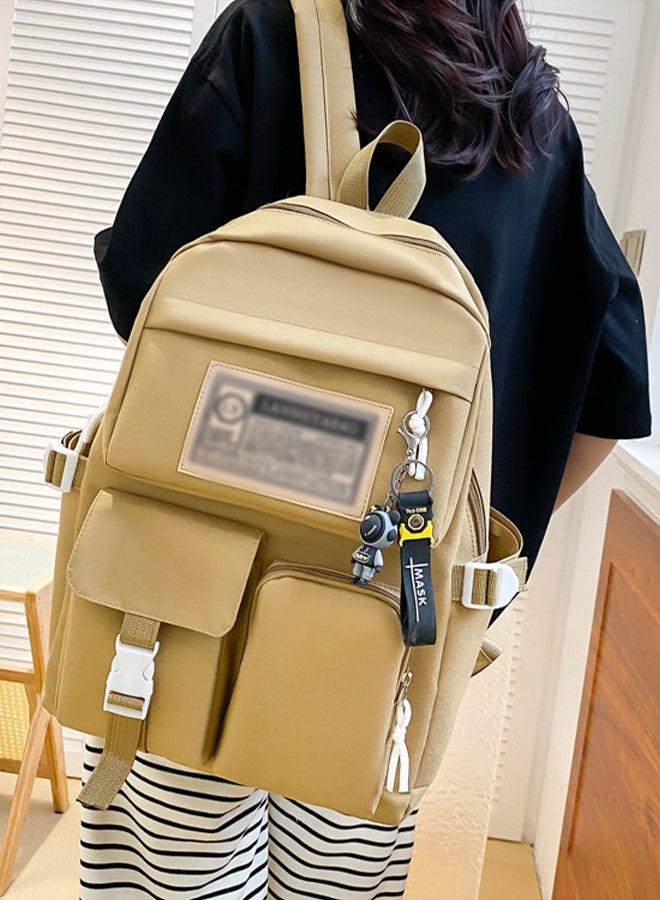 DUNISO 5PCS Kids School Backpack Set Canvas Laptop School Bag Sets for Kids with Tote Bag,Shoulder Bag,Pencil Box,Small Bag ,Large-capacity Bookbag for Girls Boys Back to School Supplies - Image 5