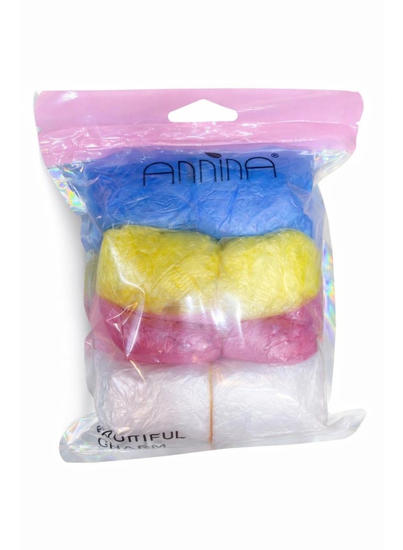 Annina Waterproof Hair Shower Caps - Pack of 40 Disposable Clear Hair Caps - 4 Colors - Image 2