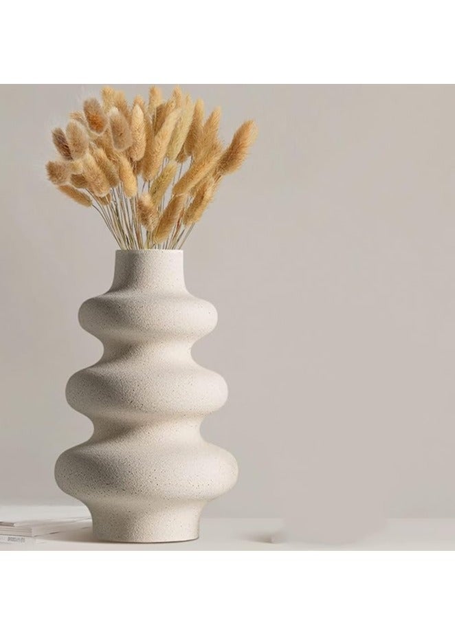 Hihonor Ceramic Vases-  White Vase for Modern Home Decor, Boho Vase for Decor,Vase for Farmhouse Decor Wedding Dinner Table Office Decorations Vase (White) - Image 1