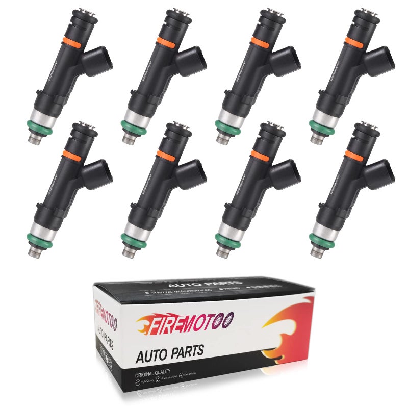 FIREMOTOO Fuel Injectors Set of 8 Compatible with Ford F150 XL XLT FX4 2004 54L V8 Replace 0280158003 82211181 3L3Z9F593DA 0280158075 4 Holes
