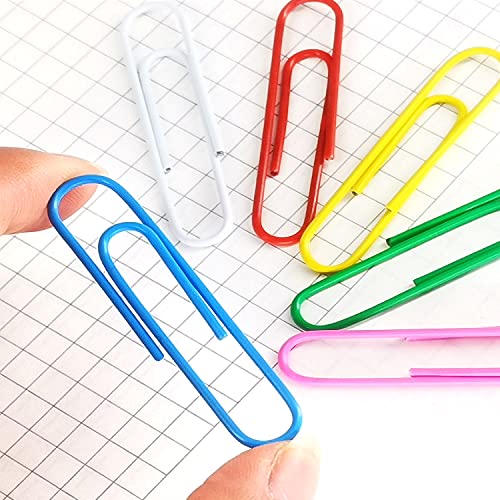 AnutriON Paper Clips, 100Pcs 2 Inch Large Paperclips, Assorted Colored Coated Jumbo Reusable Big Paperclips, Large Colored Paper Clips for Office School Document Organizing - Image 3