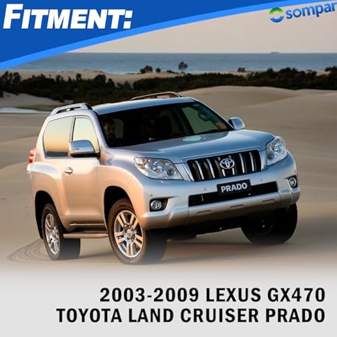 rayihni غطاء نهاية ساق حامل السقف الأسود المطلي 4 قطع متوافق مع لكزس GX470 تويوتا لاند كروزر برادو FJ120 2003-2009 يستبدل 63491-60060 63492-60040 63493-60060 63494-60050 - Image 2