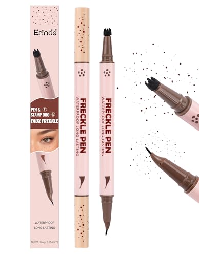 Erinde 2In1 DualEnded Freckle Pen Freckle Stamp Waterproof Freckles Makeup Kit with Precise Curved Tip for Natural Lifelike Faux Freckles LongLasting Quick Dry SmudgeProof Fake Freck Pen 03 - Image 1