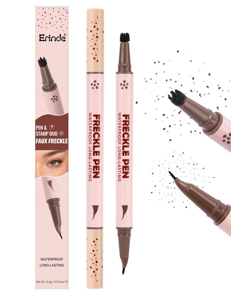Erinde 2In1 DualEnded Freckle Pen Freckle Stamp Waterproof Freckles Makeup Kit with Precise Curved Tip for Natural Lifelike Faux Freckles LongLasting Quick Dry SmudgeProof Fake Freck Pen 03 - Image 3