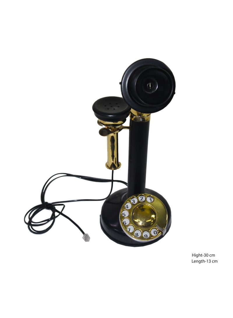 Latas Antique Rotary Dial Black Telephone Vintage Style Working Condition-004 - Image 2