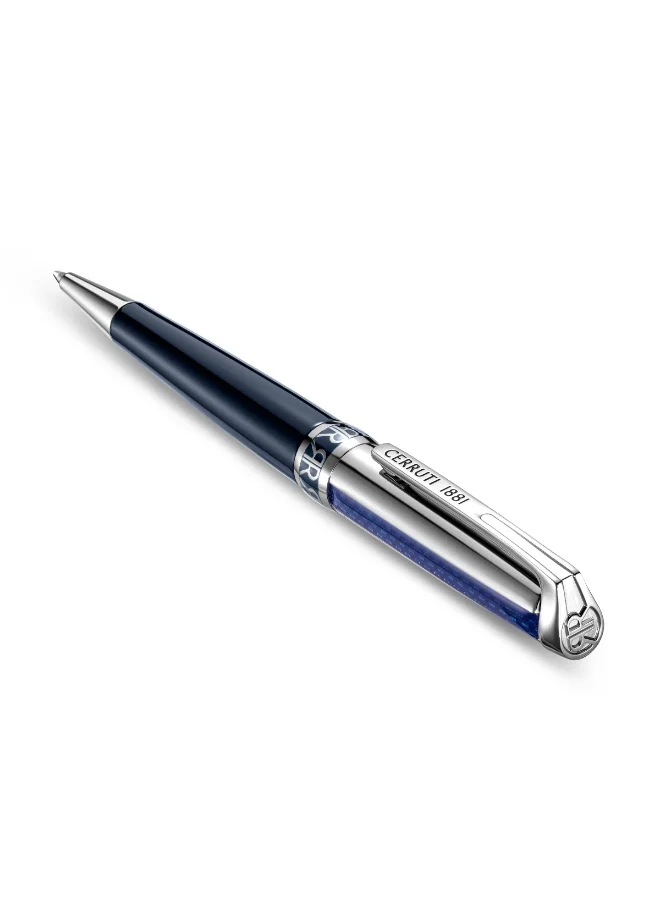 شيروتي 1881 Luciano Silver Blue Stainless Steel Blue Ink Ballpoint Pen