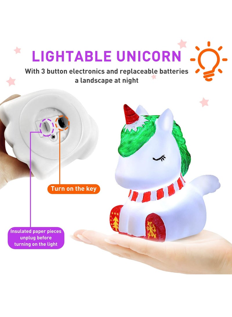 SYOSI - Paint Your Own Unicorn Lamp Art Kit Unicorn Lamp Art Kit for Teens Boys Girls DIY Crafts Night Light Room Decorations Birthday Gifts for Kids Creative Toy Art Supplies for Kids Ages 3-12+ 4.5in - Image 1