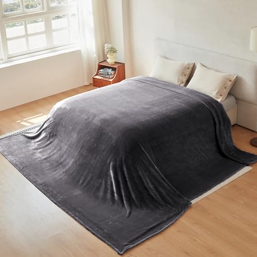 COOVA Oversized King Fleece Blanket 120x120 inches, Soft Cozy Warm Giant Extra Large 10'x10' Blanket for Bed, Sofa, Couch,Travel, Camping, California Huge Flannel Big Throw Blanket, Dark Grey - Image 4