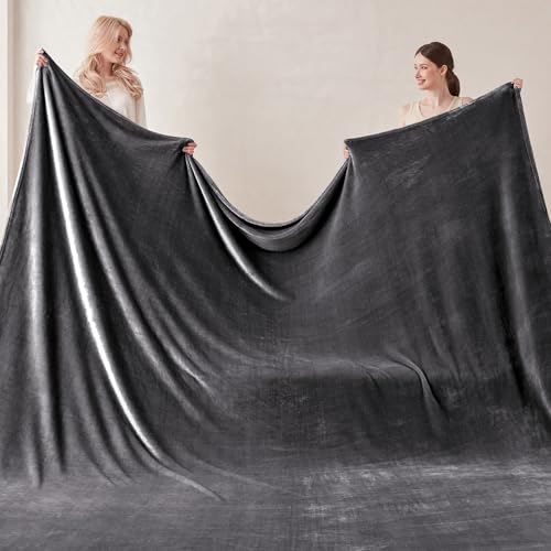 COOVA Oversized King Fleece Blanket 120x120 inches, Soft Cozy Warm Giant Extra Large 10'x10' Blanket for Bed, Sofa, Couch,Travel, Camping, California Huge Flannel Big Throw Blanket, Dark Grey - Image 3